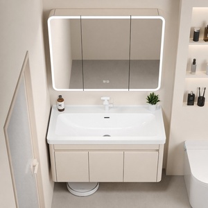 <span class=keywords><strong>Mueble</strong></span> de <span class=keywords><strong>Baño</strong></span> Moderno Minimalista con <span class=keywords><strong>Espejo</strong></span> Inteligente de Aluminio <span class=keywords><strong>y</strong></span> Panel de Panal SPC de 60 cm, Montado en la Pared, <span class=keywords><strong>Lavabo</strong></span> de 17 cm de Profundidad - Product Image 2