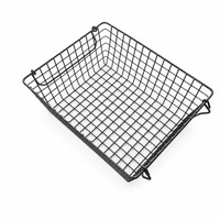 Panier de rangement rectangulaire en acier inoxydable noir moderne pour comptoir de salle de bain, imperméable et multifonctionnel