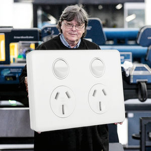 Light Outlet White ABS Plastic <b>Tamper</b>-Resistant IP66 Rated 2 Outlets Wall Electrical Socket Grounding Industrial - Product Image 3