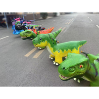 Vente directe usine : Dinosaure animatronique électrique musical en fibre de verre et acier, jouet à chevaucher pour enfants pour parcs d'aventure intérieurs/extérieurs