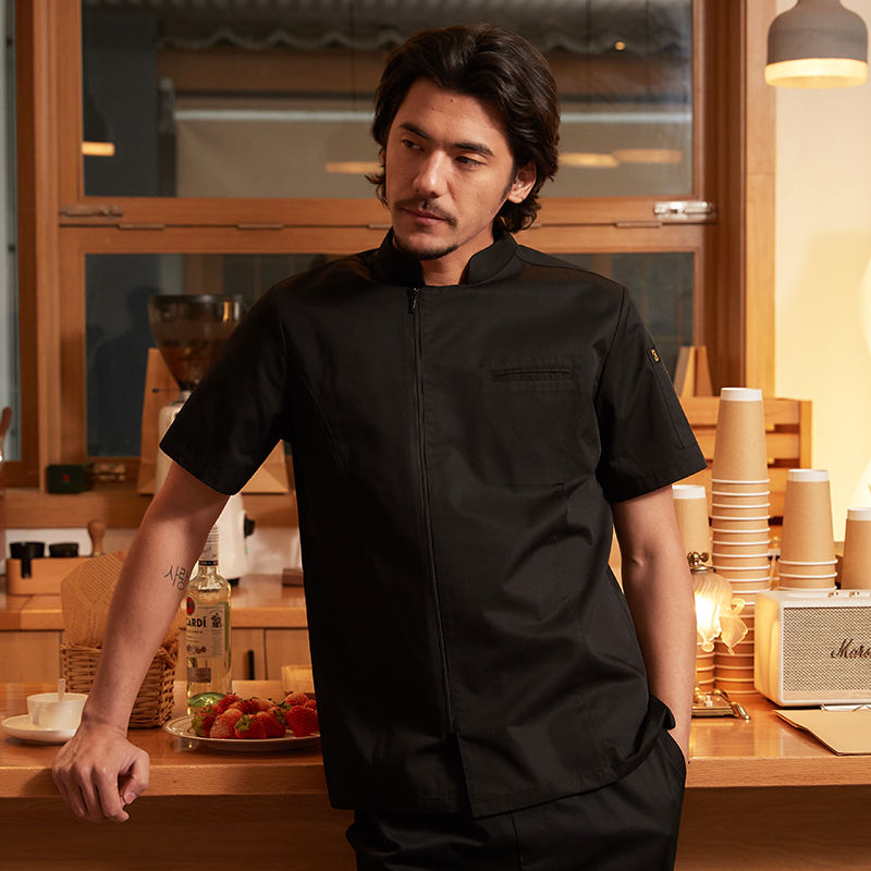 Black shirt with short sleeves