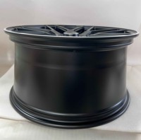 S1-00336 Geruida 18-24 Jantes de voiture en alliage d'aluminium forgé personnalisées noir mat avec bordure argentée polie, design maillé, norme DOT, pour Audi A7 RS7