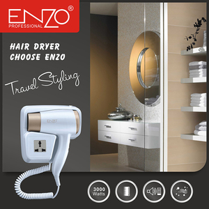 ENZO Bathroom Washroom Hairdryer ABS Electric Wall Mounted Hanging Hotel Hair <strong>Dryer</strong> Secador De Pelo With Holder Base Punch <strong>Free</strong> - Product Image 2