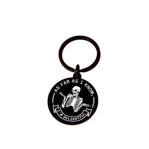 Porte-clés crâne décor drôle squelette pour autant que je sache, je suis délicieux porte-clés collègue sarcastique cadeau crâne pendentif porte-clés - Product Image 1