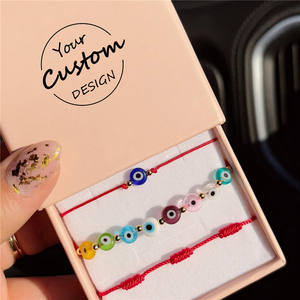 Pulseras trenzadas ajustables con cuentas de cristal para mujer, brazaletes de <span class=keywords><strong>amistad</strong></span> con Ojo Azul malvado - Product Image 3