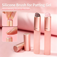 Applicateur de gloss à lèvres roll-on mini, pointe en silicone noir, tube rose givré, capuchon or rose, brosse à gloss Q Soft