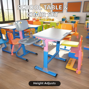 Modern Style Commercial Schooling Student Metal Adjustable <b>Study</b> <b>Desk</b> and Chair ST-208D <b>Study</b> <b>Desk</b> and Chair ST-208D - Product Image 3
