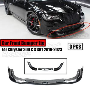 <b>Car</b> Front Bumper Lip for Chrysler 300 C S SRT 2016-2023 <b>Diffuser</b> Splitter Spoiler Body Kit Protector Glossy Black Carbon Fiber - Product Image 1