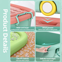 Grands contenants de rangement en plastique avec roulettes et poignées, couleur macaron, boîtes de rangement pour jouets d'enfants, design original d'usine, matériau PP