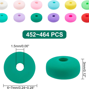 ลูกปัดดินโพลิเมอร์ขนาด 6 มม. จำนวน 450 ชิ้น ลูกปัดทรงรอนเดลล์ ลูกปัดเฮชิ 12 สี ชุดลูกปัดดิสก์ไวนิลสีคอตตอนชูการ์ - Product Image 3