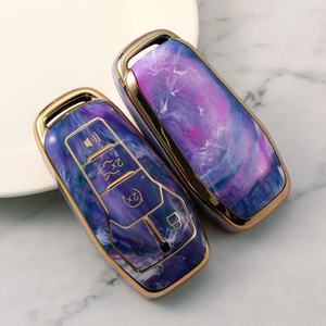 Jade TPU voiture clé étui couverture protecteur Fob adapté pour Ford Fusion Mustang F150 Edge Explorer <span class=keywords><strong>Lincoln</strong></span> MKZ 5 boutons porte-clés de voiture - Product Image 5