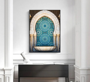 Póster de Arquitectura de Estilo Marroquí, Impresiones en Lienzo de Pinturas de Arcos de Pasillos, <span class=keywords><strong>Cuadros</strong></span> Decorativos para Sala de Estar, Decoración del Hogar, Estética - Product Image 1