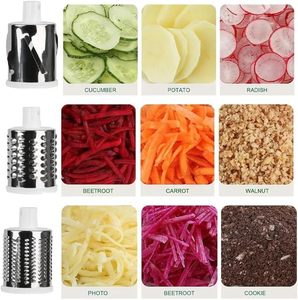 Wholesale 3 in 1 Rotary Cheese Grater Round Tumbling Box Shredder Drum Multifunctional <b>Fruit</b> & <b>Vegetable</b> Cutter With Handle - Product Image 2