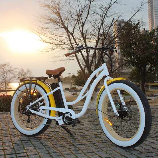 USA Cheap Retro Smart Downhill 48v 500w Beach Cruiser Fat Wheel Electric Bike E Bicycle From Chinese Factory
