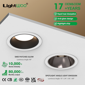Spots encastrés LED COB 3 pouces anti-éblouissement, profil en aluminium, dimmables, usage intérieur, CRI 90 élevé, design européen, SMD - Product Image 2