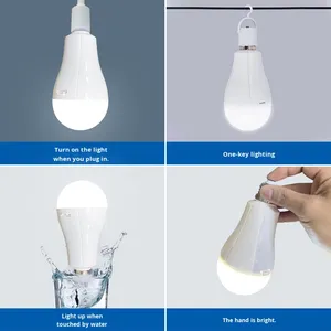 <span class=keywords><strong>Ampoule</strong></span> LED d'urgence avec conception <span class=keywords><strong>rechargeable</strong></span> à double <span class=keywords><strong>batterie</strong></span> détachable pour les marchés nocturnes et l'usage domestique - Product Image 3