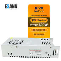 Alimentation à découpage ESann 12V 3 4 5 8 10 15 20 25 30 40 50 60 70 80 Amp 36W 50W 60W 100W 120W 240W 360W 500W 600W 800W 1000W