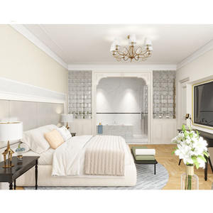 Элитные 5-звездочные комплекты мебели для спальни из массива дерева и металла в современном стиле для отелей, домов и апартаментов, размер King Size - Product Image 1