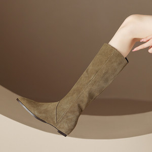 Cialisa Zapatos Para Mujer מעצב חורף אתחול אמיתי עור Bootys בנות גבוהה עקבים טריזים גבירותיי מגפי נשים נעליים - Product Image 2