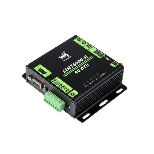 Waveshare Industrial Grade SIM7600G-H 4G DTU USB UART/RS232/RS485 Multi Interfaces Communication LTE Global Band Support