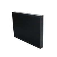 Panneau de contrôle noir en acier galvanisé robuste pour montage en rack 1U 19 pouces, homologué IP54, pour réseaux industriels, avec poignées