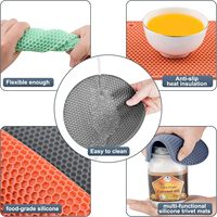 Tapis isolant rond en silicone alvéolé résistant à la chaleur, dessous de plat de cuisine, dessous de verre rond, tapis de protection pour bol, tapis de table