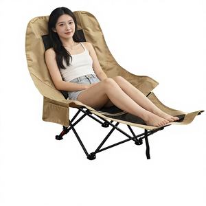 Chaise de pêche pliable portable, respirante, sans installation, avec <span class=keywords><strong>extension</strong></span> repose-pieds, pour la plage, le bureau <span class=keywords><strong>et</strong></span> les loisirs - Product Image 1