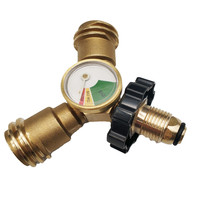 Adaptateur de séparateur de réservoir de propane en Y avec connecteur en T d'adaptateur de gaz LP à 2 voies avec vanne d'arrêt pour réchauds de camping