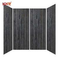 KKR Usine personnalisée Hôtel Villa Appartement Salle de bain Accessoires Murs Pierre Douche Surround Gris Blanc Marbre Douche Panneau mural
