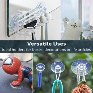 Small Clear PVC Eco-friendly Multifunction Suction Cups <strong>Hooks</strong> <strong>Rails</strong> for Home Kitchen Bathroom Organization Hanging Accessories - Product Image 2
