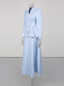 <span class=keywords><strong>Abito</strong></span> Peplum ELFEDA per Donne, Fatto <span class=keywords><strong>a</strong></span> Mano in Misto Cotone Jersey con Pietre, Collo <span class=keywords><strong>a</strong></span> Barchetta Lungo, Spalline <span class=keywords><strong>a</strong></span> Costine, Vestito di Lusso per Ufficio e Occasioni Speciali - Product Image 5