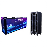 Écran de table portable pliable LED pour DJ avec roues, cabine DJ mobile pour festivals en plein air, mariages ZD-O-2.604