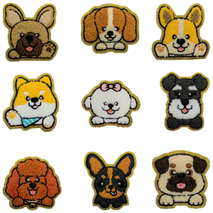 แพทช์รีดติดผ้าลายการ์ตูนน้องหมาน่ารัก ปักด้วยไหมเชนีล บนผ้าเดนิมเคลือบ PVC สำหรับเสื้อผ้าเด็ก กระเป๋าเป้สะพายหลัง งานฝีมือ DIY - Product Image 1