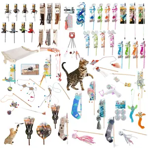 Alles Voor Poten Modern Magisch Interactief Kattenspeelgoed Kitten Raam Baars Veer Hout Kat Teaser Stick Pluizige Kat Toverstaf Voor Speelplezier