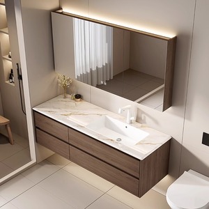 Nouvelle armoire de salle de bain en céramique de style chinois avec lavabo en ardoise, meuble-vasque intelligent pour salle de bain - Product Image 2