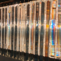 Lustre moderne en cristal long pour table à manger, îlot de cuisine, éclairage de plafond