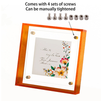 Cadres photo flottants transparents en acrylique pour affichage d'art – Design simple fait main, 8 couleurs, pour portrait individuel, fleur, animal