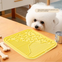Tapis à lécher pour animaux de compagnie en silicone durable et écologique, à ventouses carrées pour une alimentation lente, pour chats et chiens, voyage, intérieur et extérieur