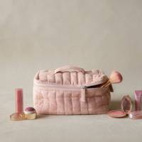 OEM Gesteppte Damen-Kosmetiktasche, tragbar, große Kapazität, weich strukturiert, Make-up-Tasche, Reise-Toilettenartikel-Organizer, Kosmetiktasche