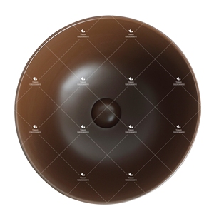 Lavabo hecho a mano de forma redonda de cerámica profunda, encimera de baño, cuenco de mesa, fregadero de arte <span class=keywords><strong>Colo</strong></span> marrón - Product Image 4