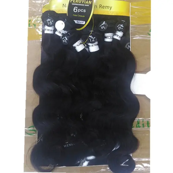 Wholesale 100% Peruvian human hair pack human hair straight /body wave human hair extension for black women
