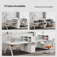 Bureau de travail commercial multi-personnes au design moderne avec boîte à câbles intégrée