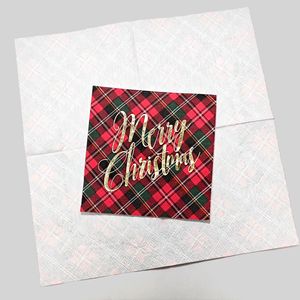Christmas Paper Napkins 250mmx250mm Gold Foil Design Disposable For Holiday Use - Product Image 2