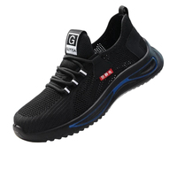 Chaussures de sécurité antistatiques personnalisées pour hommes, respirantes, en Flyknit, avec embout en acier, anti-perforation, légères, pour le travail de construction