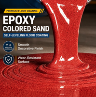 Système de revêtement de sol en résine époxy premium, finition marbre quartz coloré, antidérapant