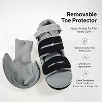 Chaussure post-opératoire orthopédique grise à semelle rigide compensée en maille 3D pour le soulagement de l'avant-pied, idéale pour les soins post-opératoires des fractures de pieds - Grande Vente