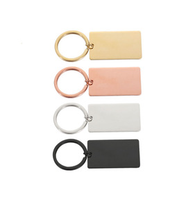 Bạc Vàng Hồng Vàng Đen 25*40Mm Hình Chữ Nhật Thép Không Gỉ Trống Tag <span class=keywords><strong>Keychain</strong></span> Khắc Kim Loại Tag <span class=keywords><strong>Keychain</strong></span> <span class=keywords><strong>Keyring</strong></span> - Product Image 1