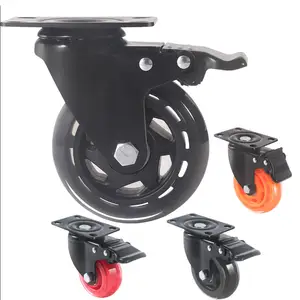 Ruote Carrello 360 Trolly Wheel Heavy Duty Caster Wheels Polyurethane Furniture Casters Wheel Pu 4"