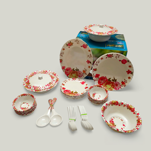 Juego de cena con diseño de flores clásicas de alta calidad, 44 Uds., cuencos de melamina brillantes para fiesta en casa o decoración de mesa de boda, venta al por mayor - Product Image 6