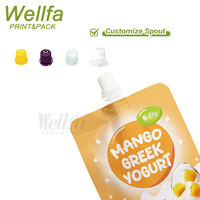 Pochettes Doypack personnalisées 180g 300g 250-350ml pour yaourt, boisson, jus, liquide, avec bec verseur, haute barrière, en PE blanc, anti-odeur, rechargeables